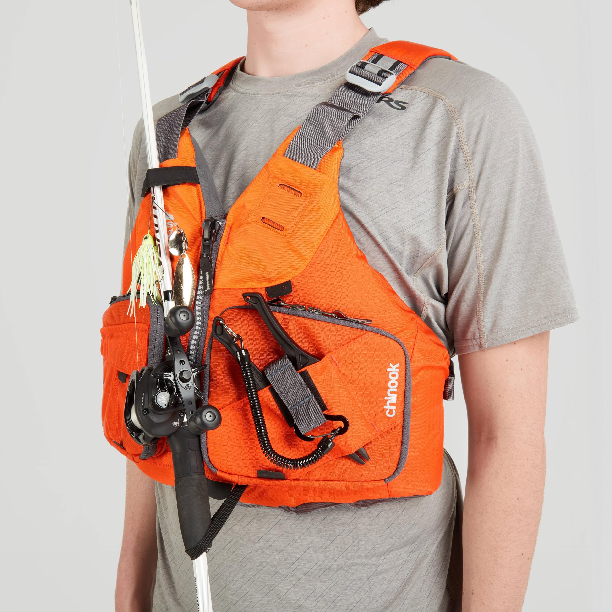NRS Chinook Fishing Life Jacket for Fishing | Adult USCG Type III PFD | Mesh Back Front Zip Vest with Pockets for Rafting, Kayaking, Paddling - Image 7